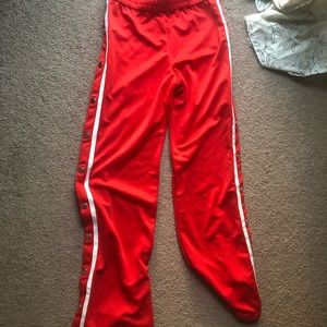 Red snap button sweatpants size medium